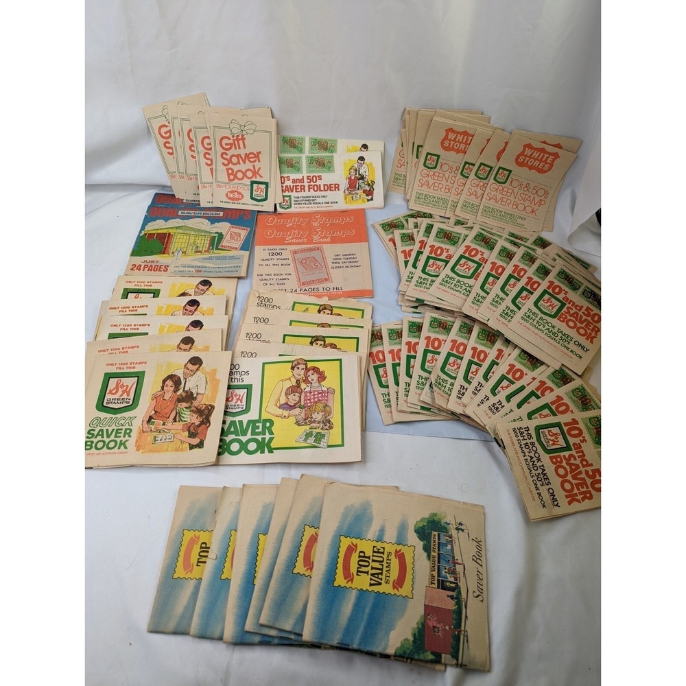Vintage Lot Savings Books S&H Green Stamps Full Partially Unused